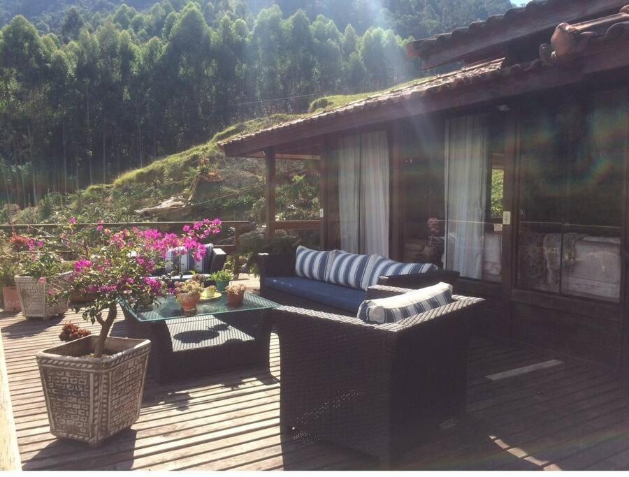 Sitio Com Piscina Natural E Cascata, Com Linda Vista Em Lumiar. Eksteriør bilde
